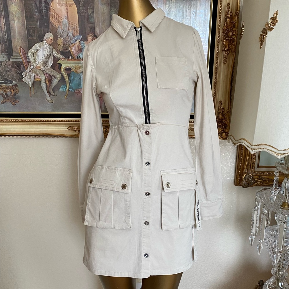 Maniere De Voir Zip Up Mini Dress